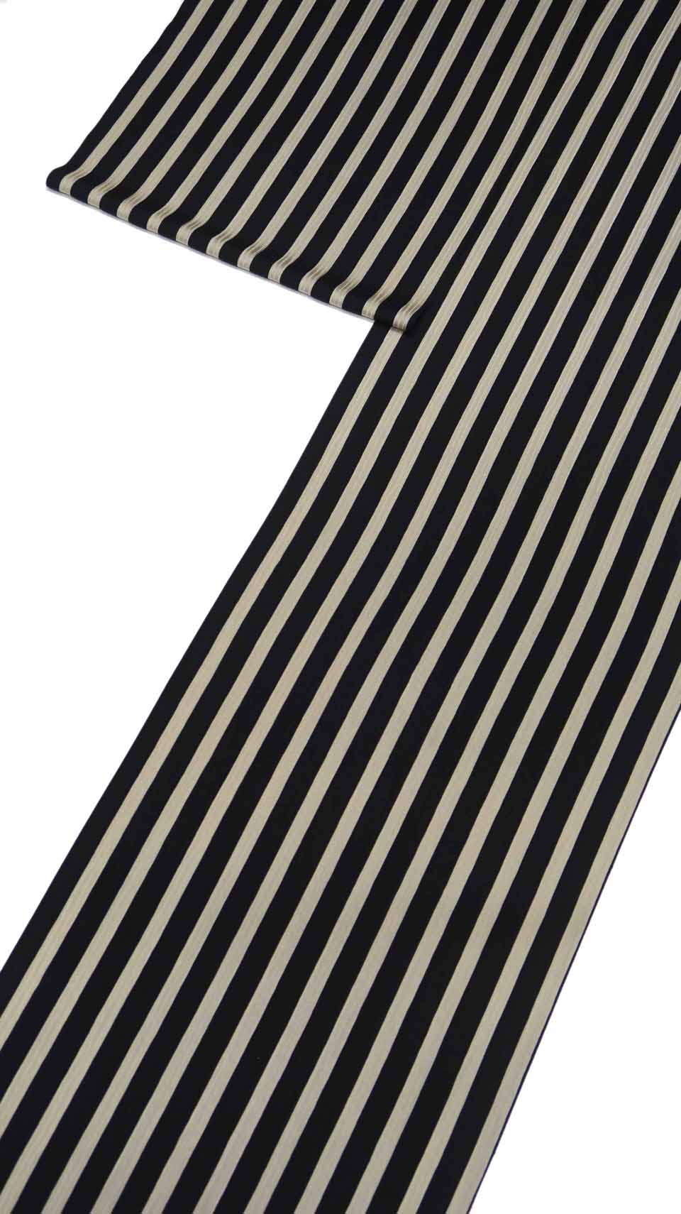 創作小紋（京友禅：艶黒に淡黄鼠：大正浪漫：牛蒡縞）