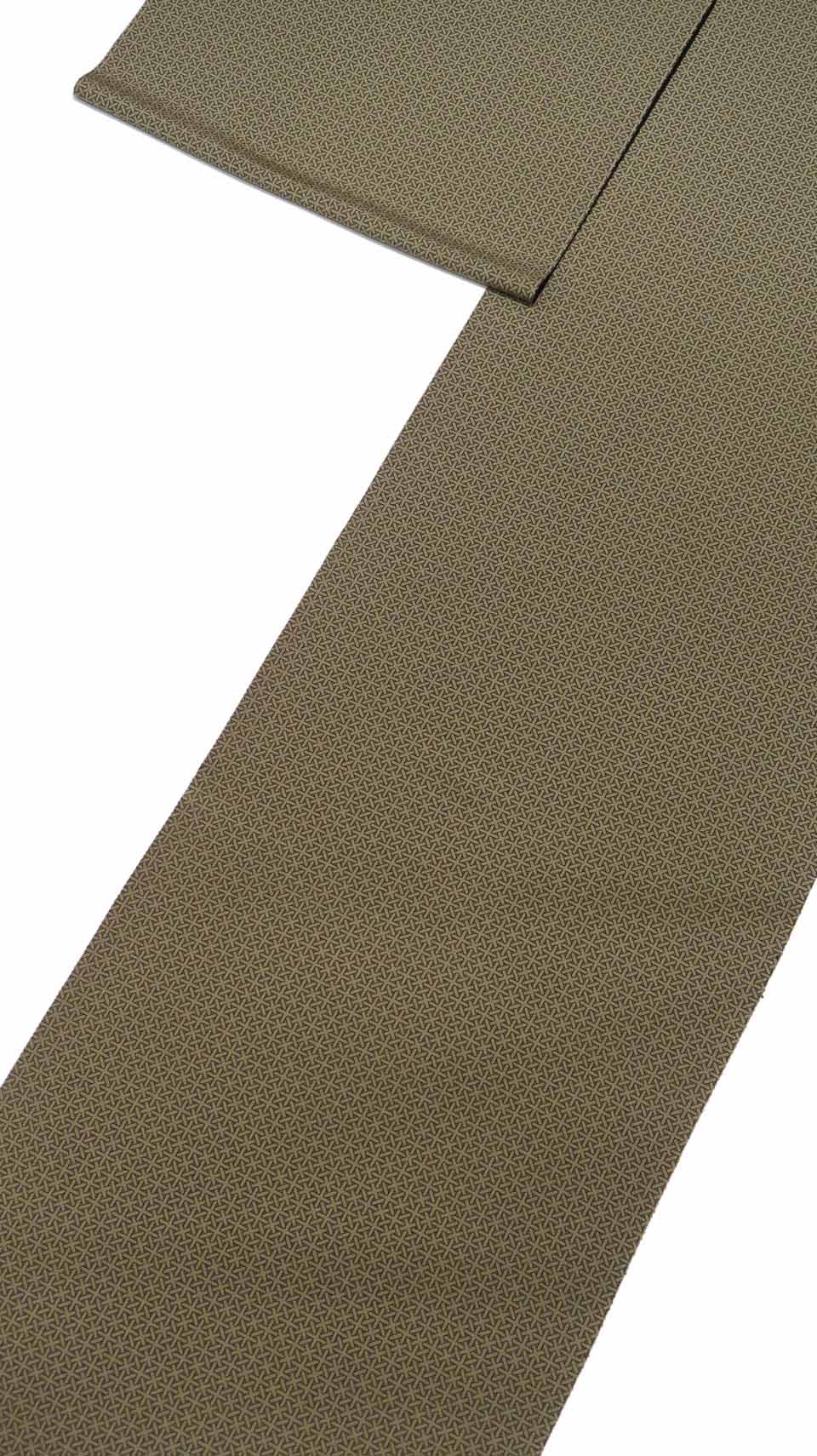 創作小紋（京友禅：淡黄緑鼠：北斎文様：三重格子）