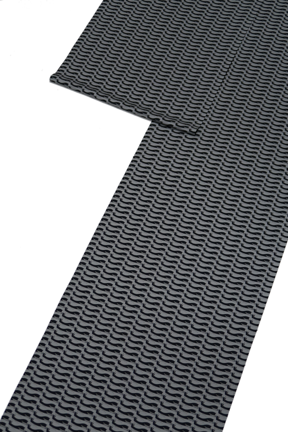 創作小紋（トリックアート：黒と銀鼠：向い猫）