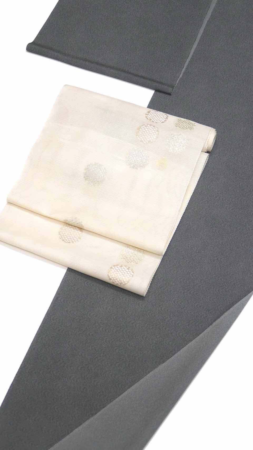 江戸小紋（両面染め：墨色：鮫と毛万）