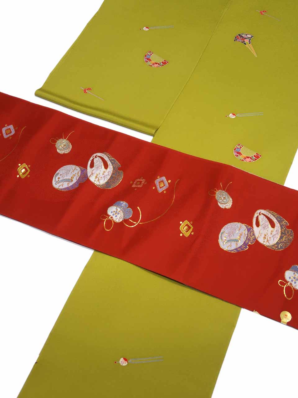 ジュニア小紋（京友禅：藤黄（とうおう：わずかに赤味の冴えた黄色）：簪（かんざし））