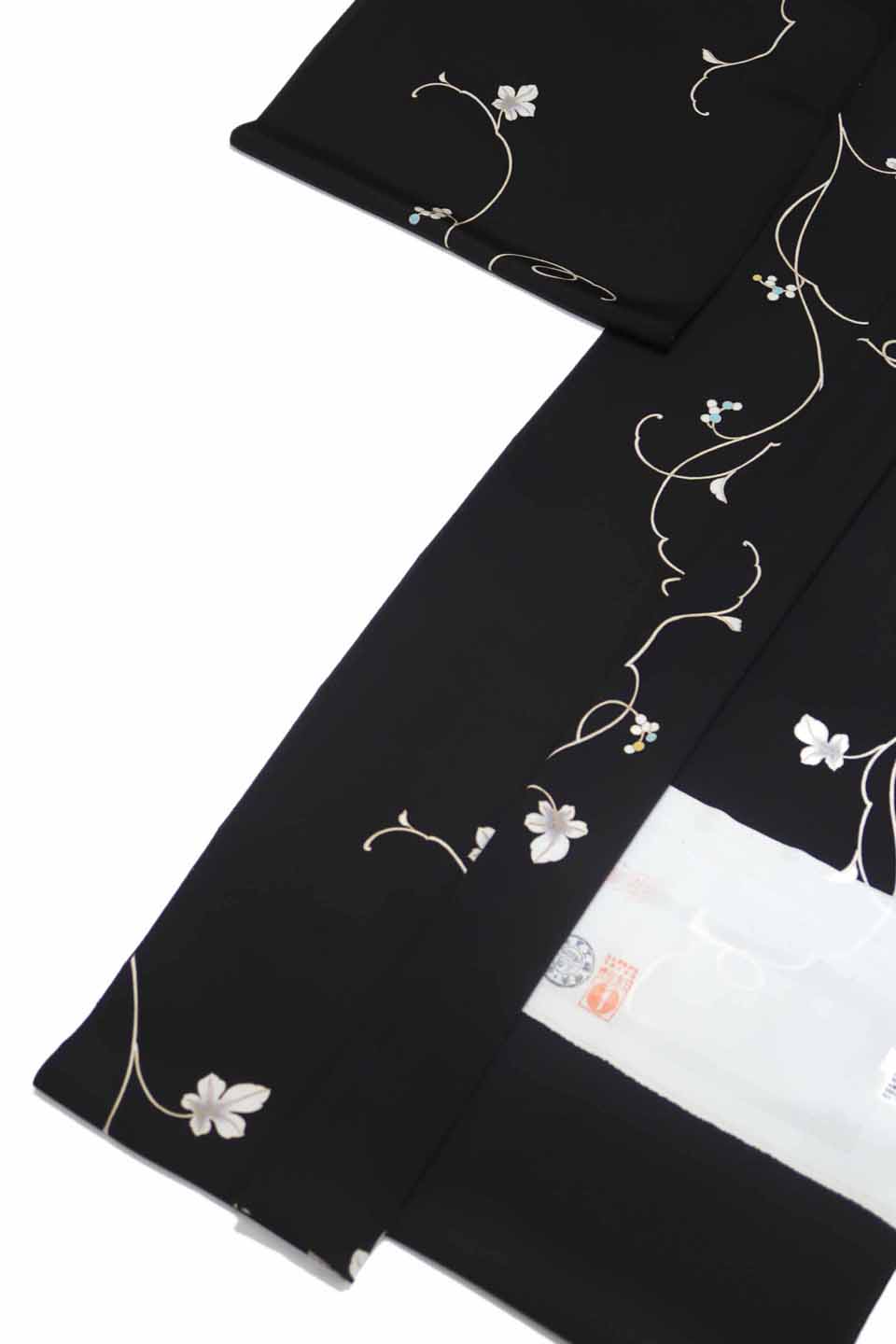 着尺（京友禅：墨黒：花唐草）