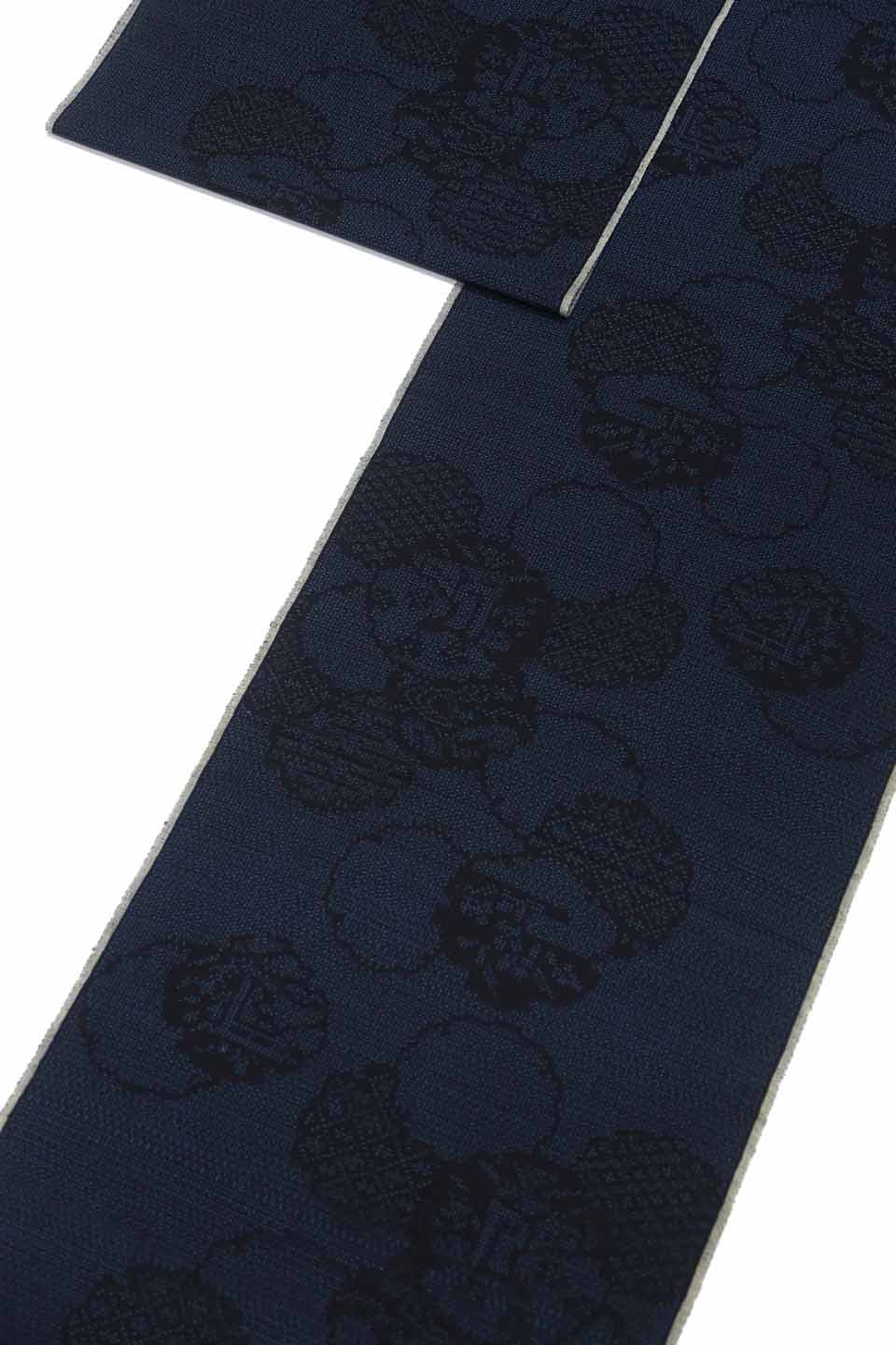 結城紬（80亀甲：藍紺：亀甲地雪輪源氏車）