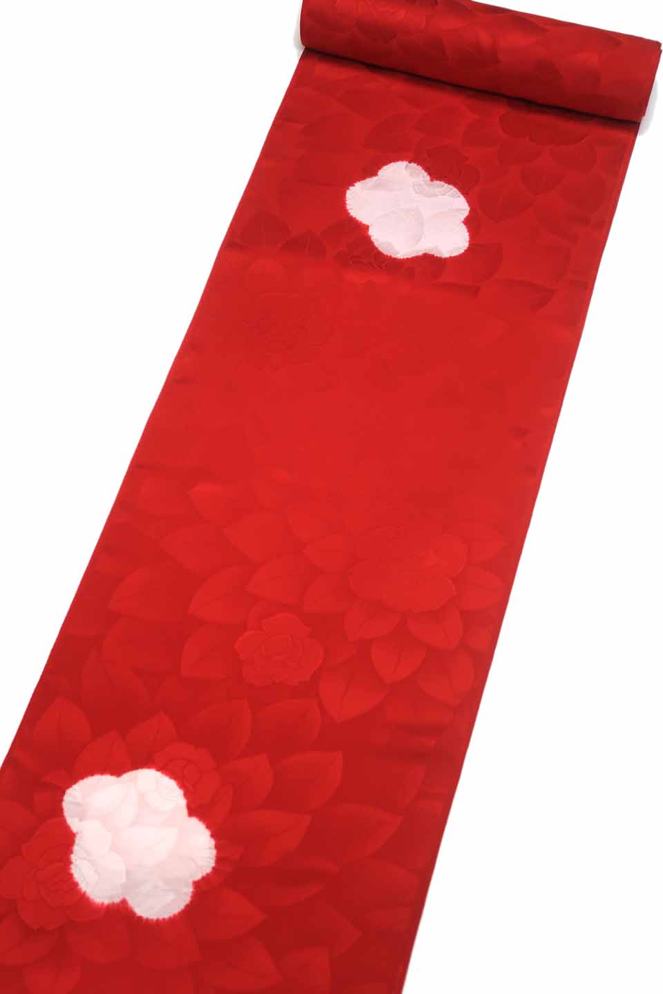 振袖用長襦袢（絞り：深紅：薔薇文）