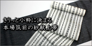 きりっと小粋に決まる本場筑前の紗献上帯