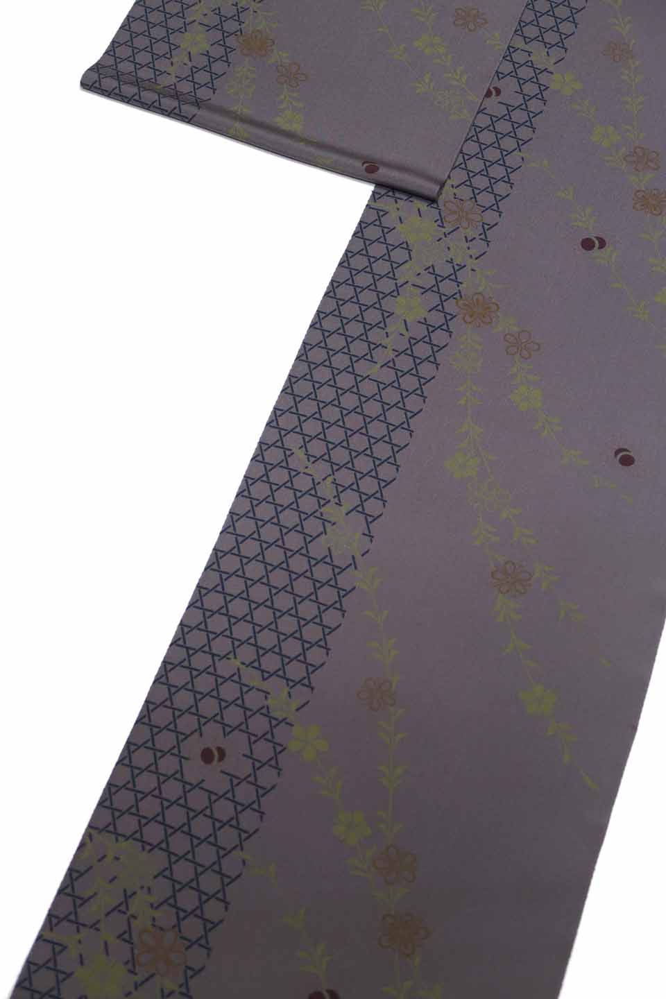 加工着尺（京友禅：藍紫鼠：枝垂桜籠目文）