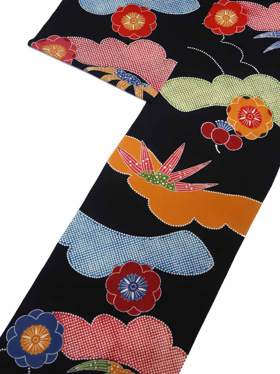 小紋（紅型：深黒：松竹梅）