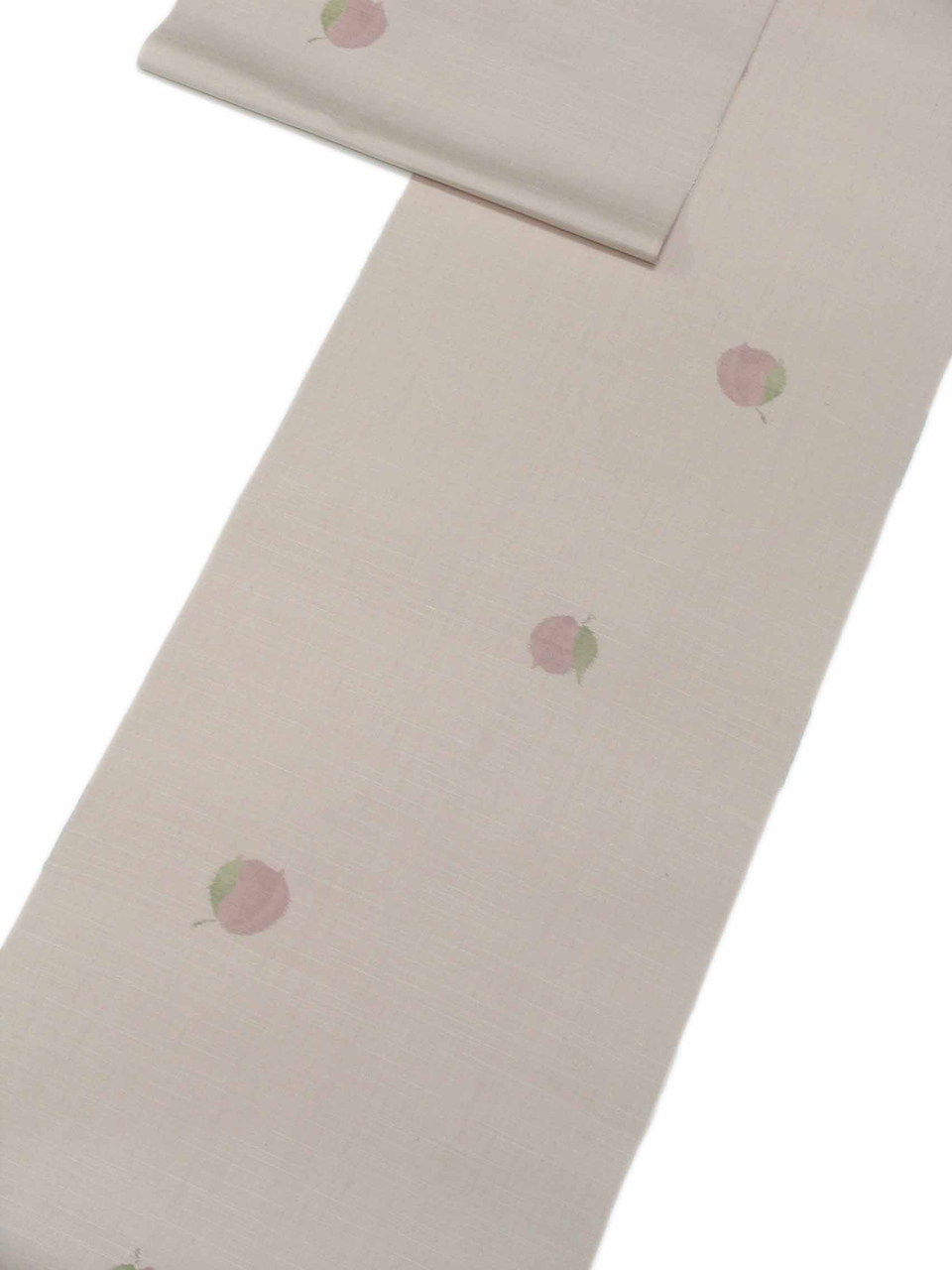 十日町紬（手擦り込み絣：肌色ピンク：桃）