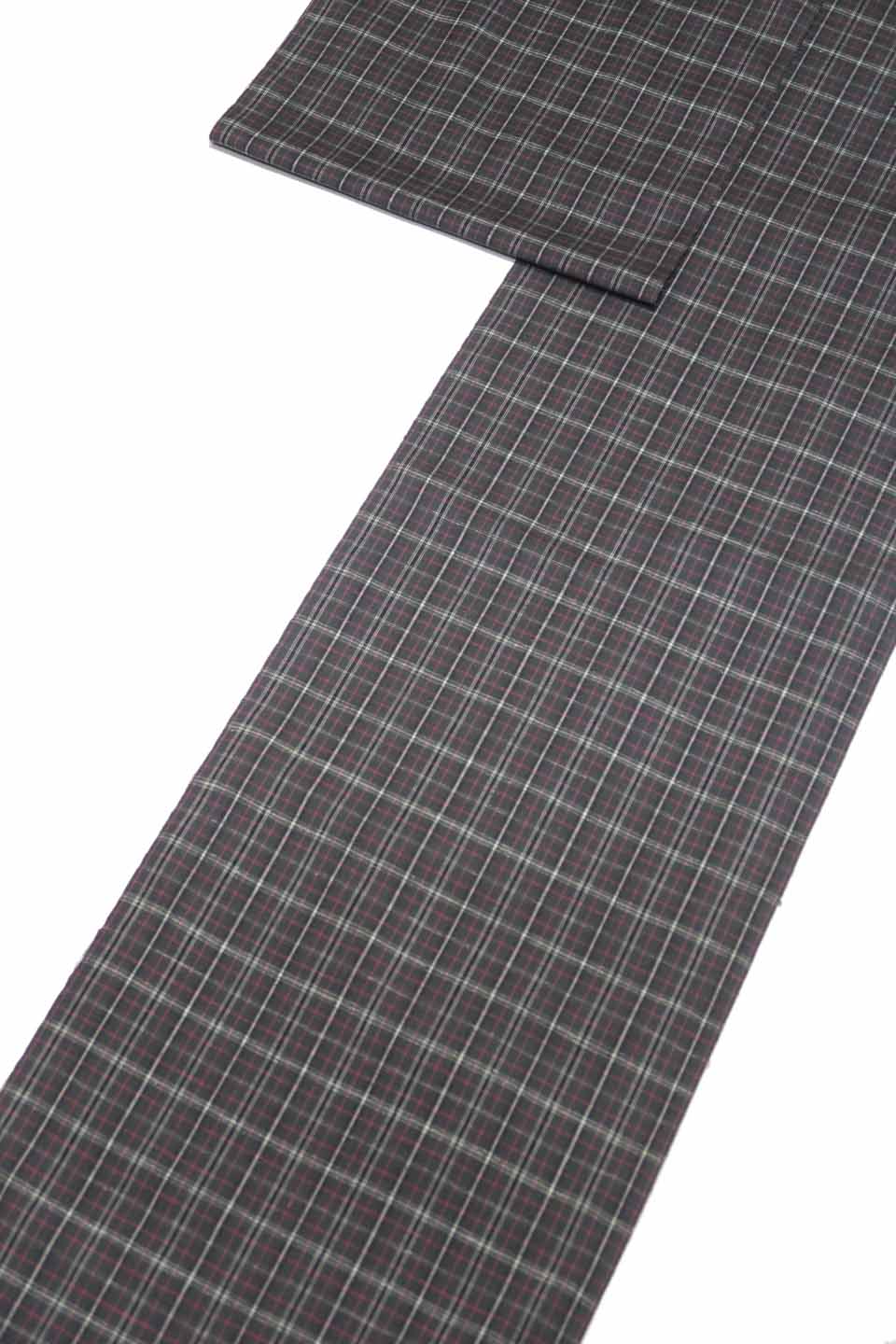 紬（真綿紬：錫色：タータンチェック）