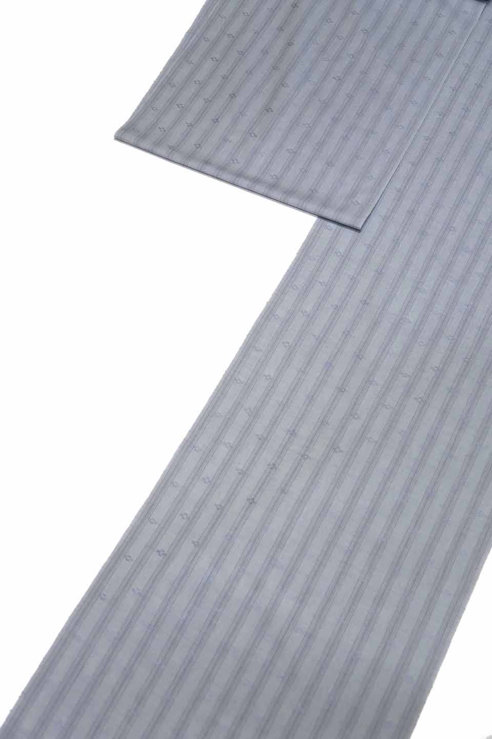 紬（米沢花織：淡藍鼠：花織間道）