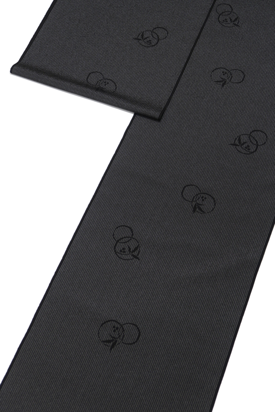 塩沢絣（十日町織物：墨色：南天花丸重ね）