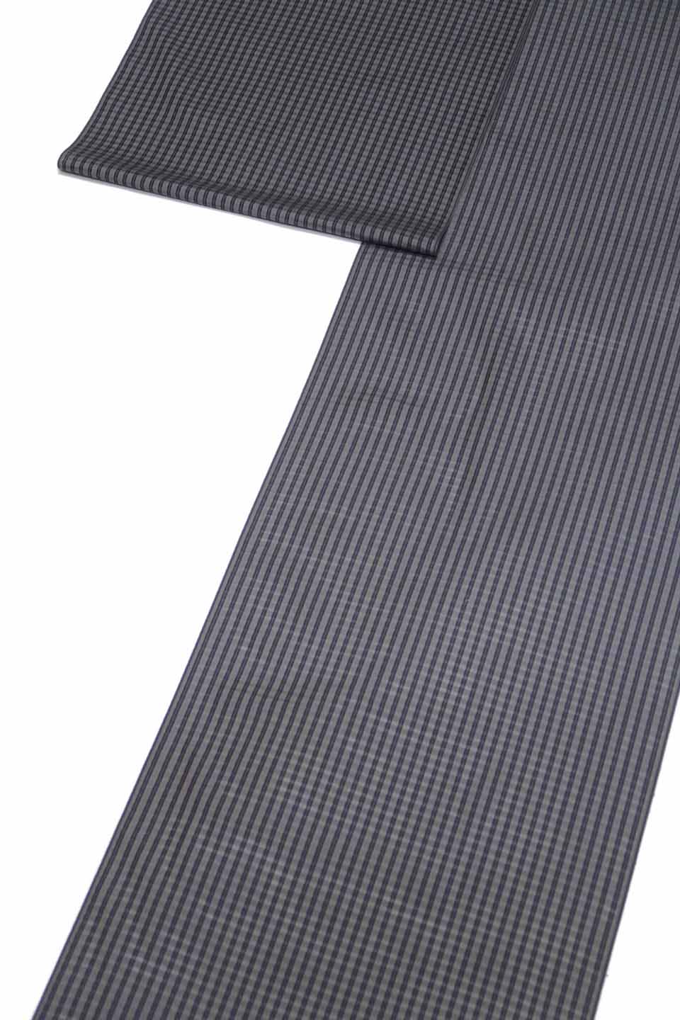 米沢織（もじり織り：淡藍鼠：子持ち縞／透かし織り）