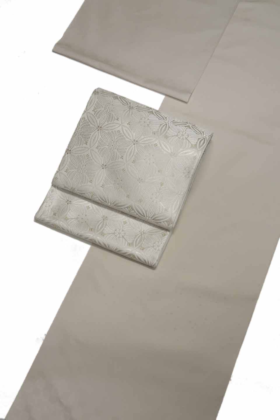 御召縮緬（西陣織正絹washable：淡紅鼠：紹巴文）