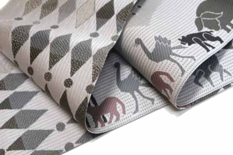 細帯の文様：動物行列菱縞