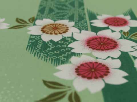浴衣（矢絣。桜）の拡大図