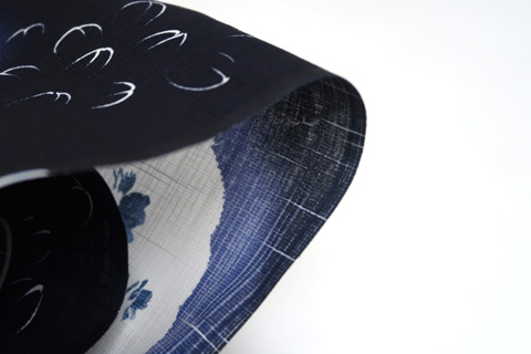 浴衣（雛菊）の生地の拡大図