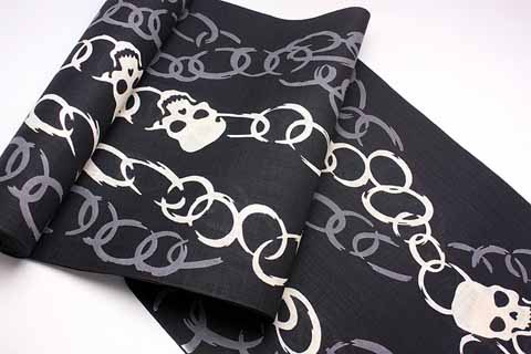 浴衣（髑髏）の拡大図