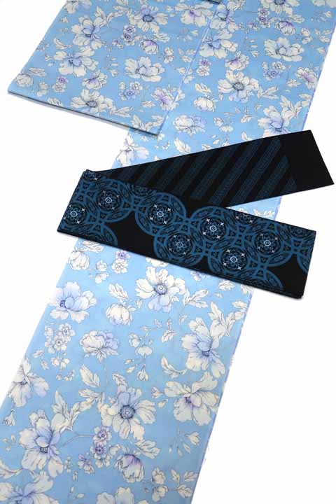 浴衣（石楠花文）に合わせる帯