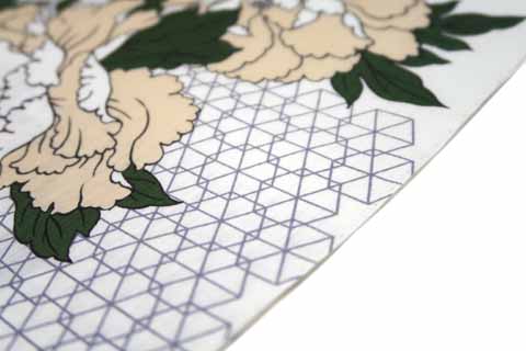 浴衣（山茶花文）の拡大図