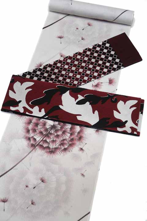 浴衣（蒲公英文）に合わせる帯