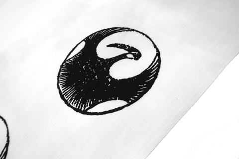 染め浴衣（本田鶴）の拡大図