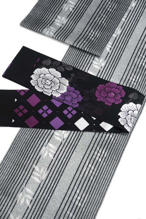 麻小紋に合わせる帯