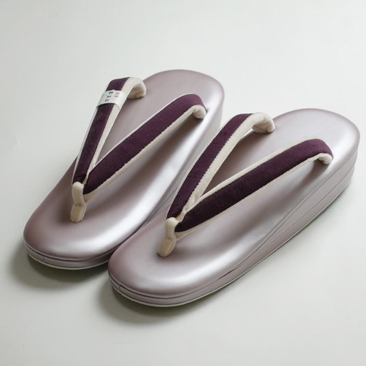 小判型草履（天然皮革：L寸）草履表：紫