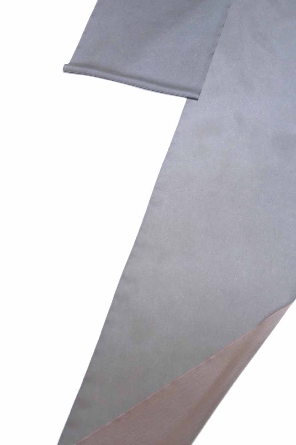 絽江戸小紋（両面染め：銀鼠と薄赤茶：鮫と子持ち縞）