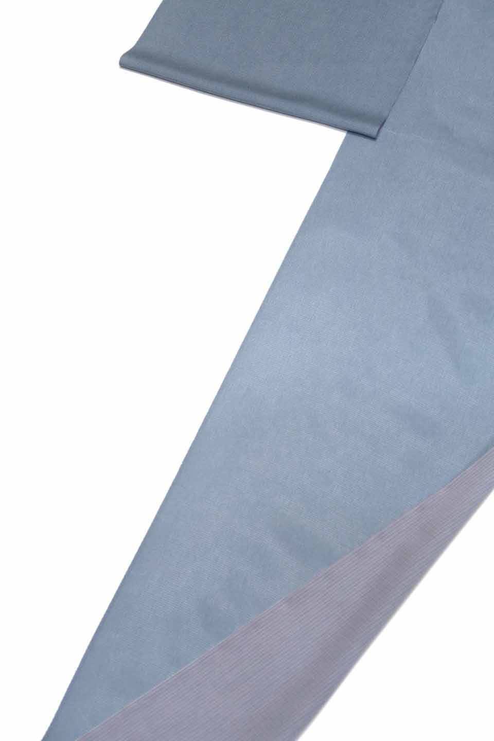 絽江戸小紋（両面染め：青藍鼠：鮫と子持ち縞）