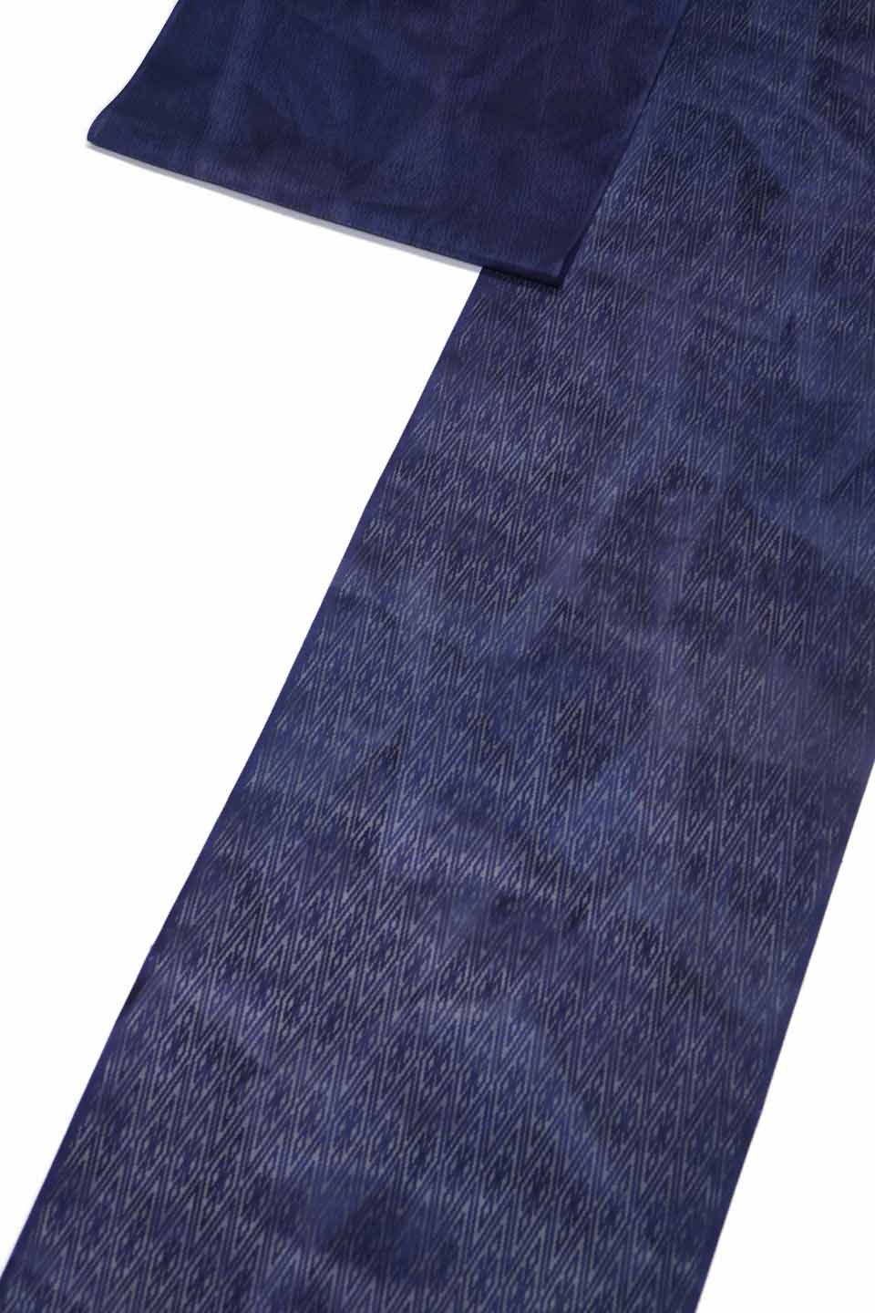 紋紗着尺（紋紗無地暈し：濃淡青藍：乱暈し）