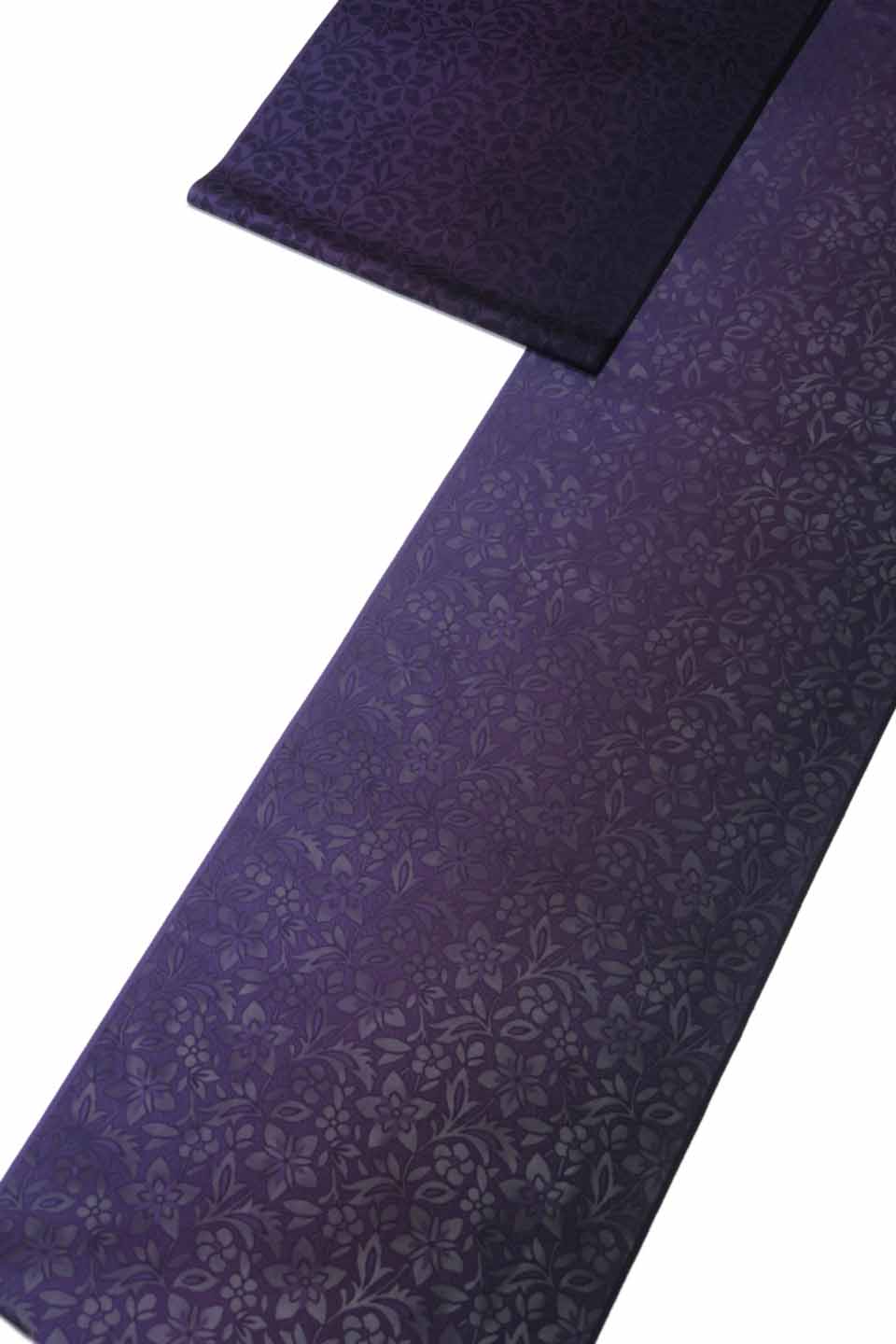 夏御召（西陣織紋お召し：濃淡赤紫：更紗唐草文）